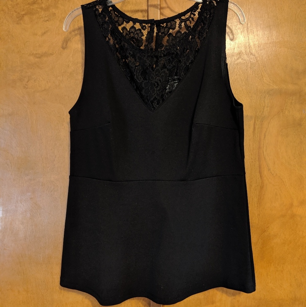 Lane Bryant Black Lace Sleeveless Top, 14/16
